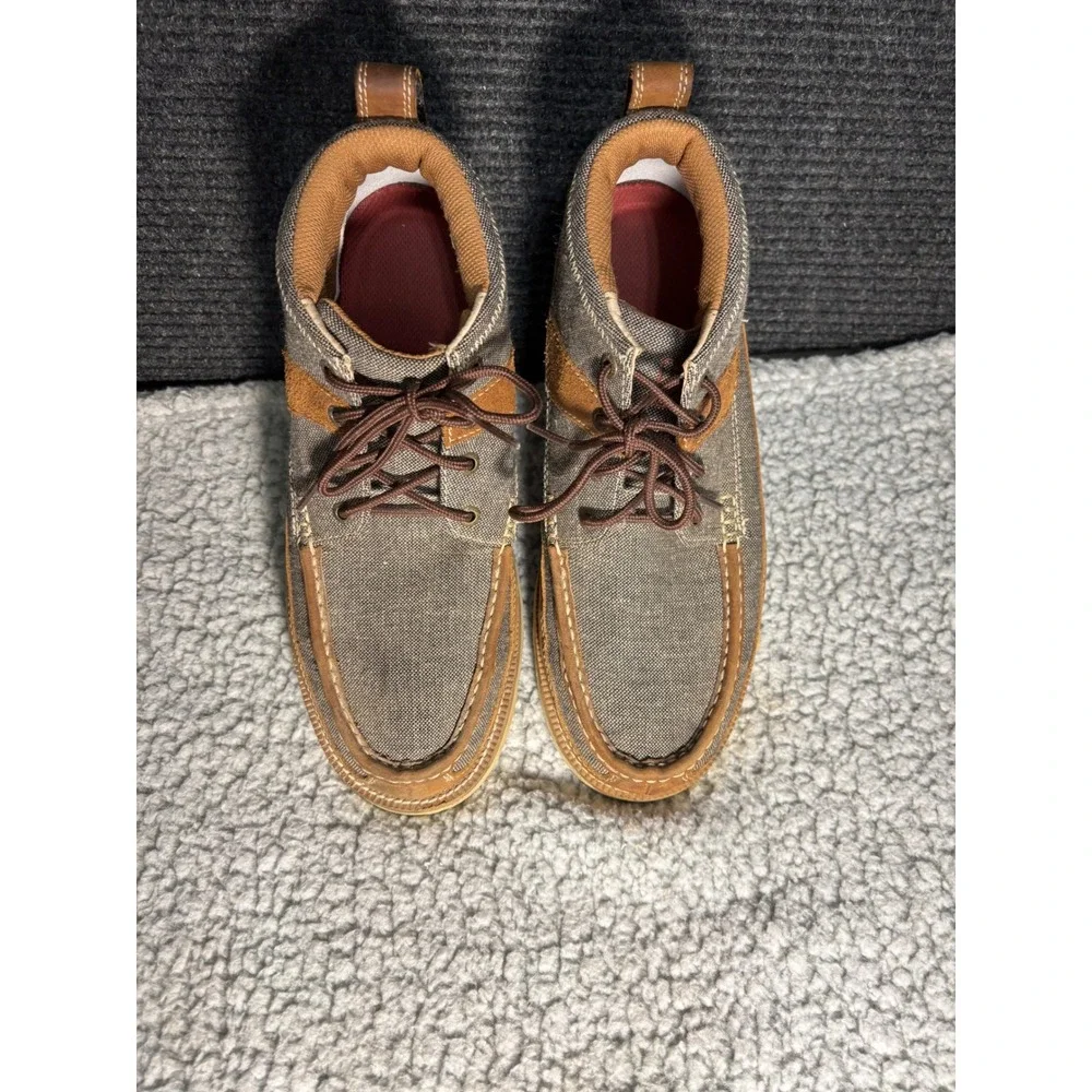 Twisted X Mens MCA0018 Brown Fabric Leather Chukka Driving Moc Shoes‎ Size 9.5 M